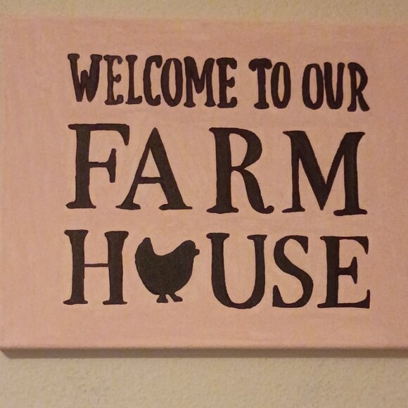 Handpainted Set of 2 'Farm House' Wall Decor Acrylic Painting 11x14" Signed - Picture 4 of 4